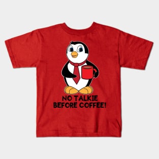 Penguin with Coffee Kids T-Shirt